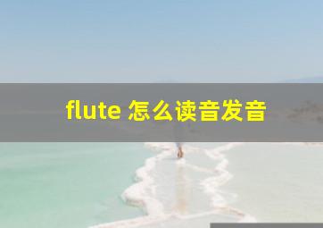 flute 怎么读音发音